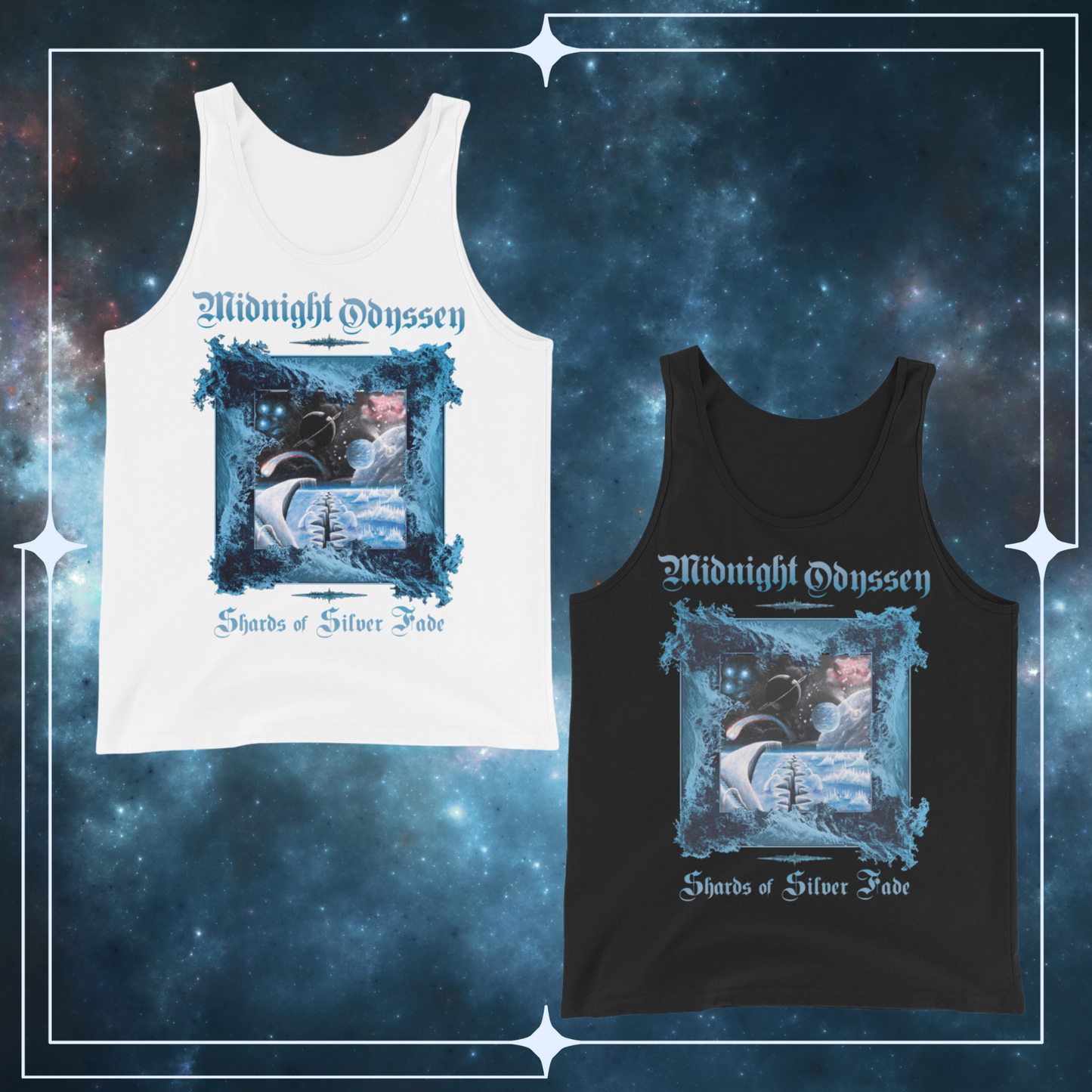 Shards of Silver Fade Unisex Tank Top