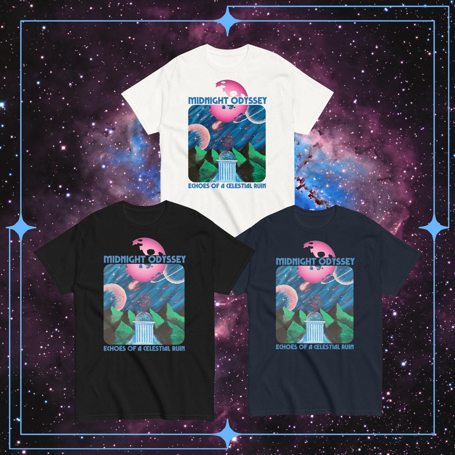 Midnight Odyssey - Space Ambient Series: Echoes of a Celestial Ruin T-Shirt