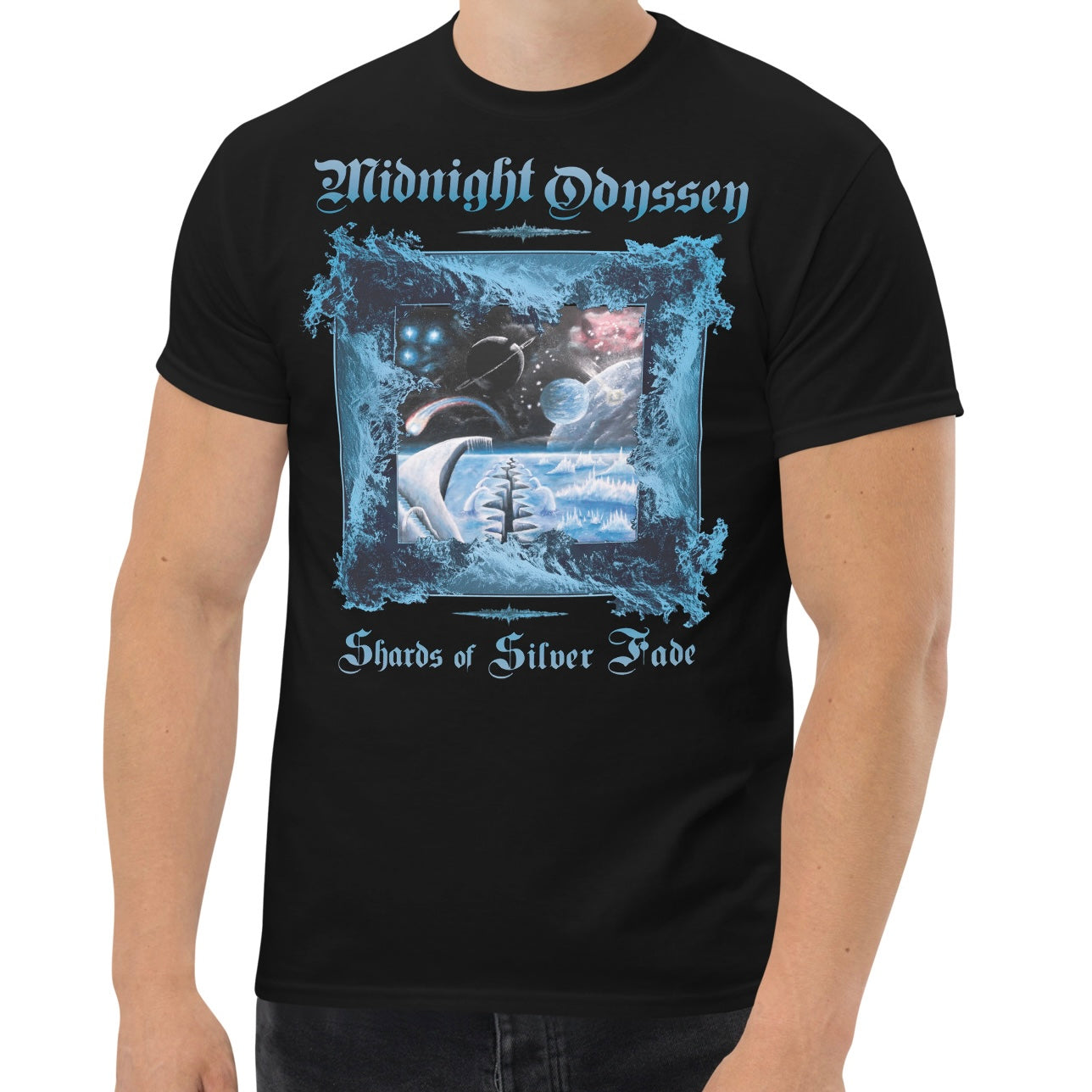 Shards of Silver Fade T-Shirt (Printed Front and Back)
