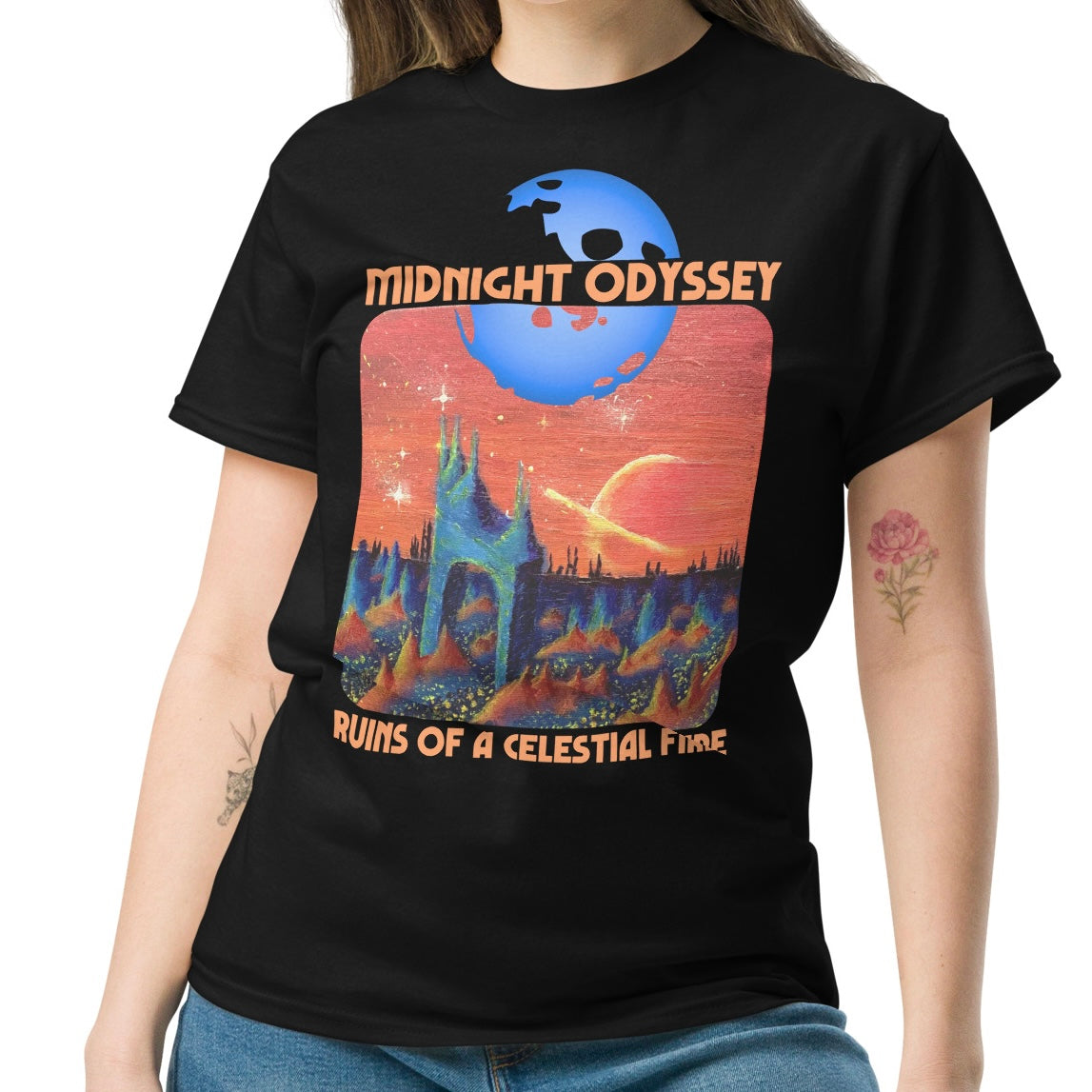 Midnight Odyssey - Space Ambient Series: Ruins of a Celestial Fire T-Shirt