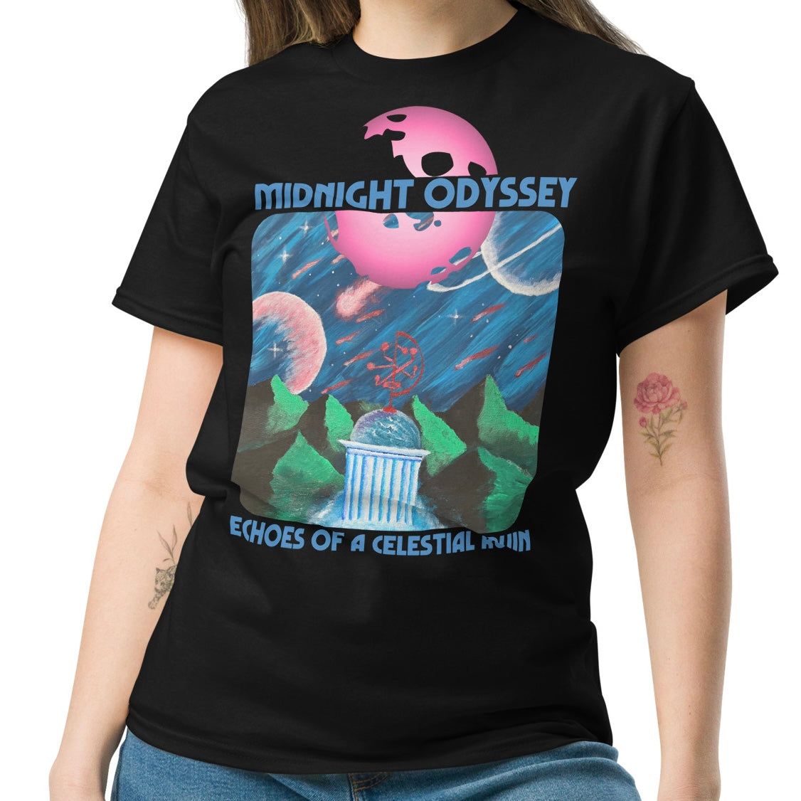 Midnight Odyssey - Space Ambient Series: Echoes of a Celestial Ruin T-Shirt