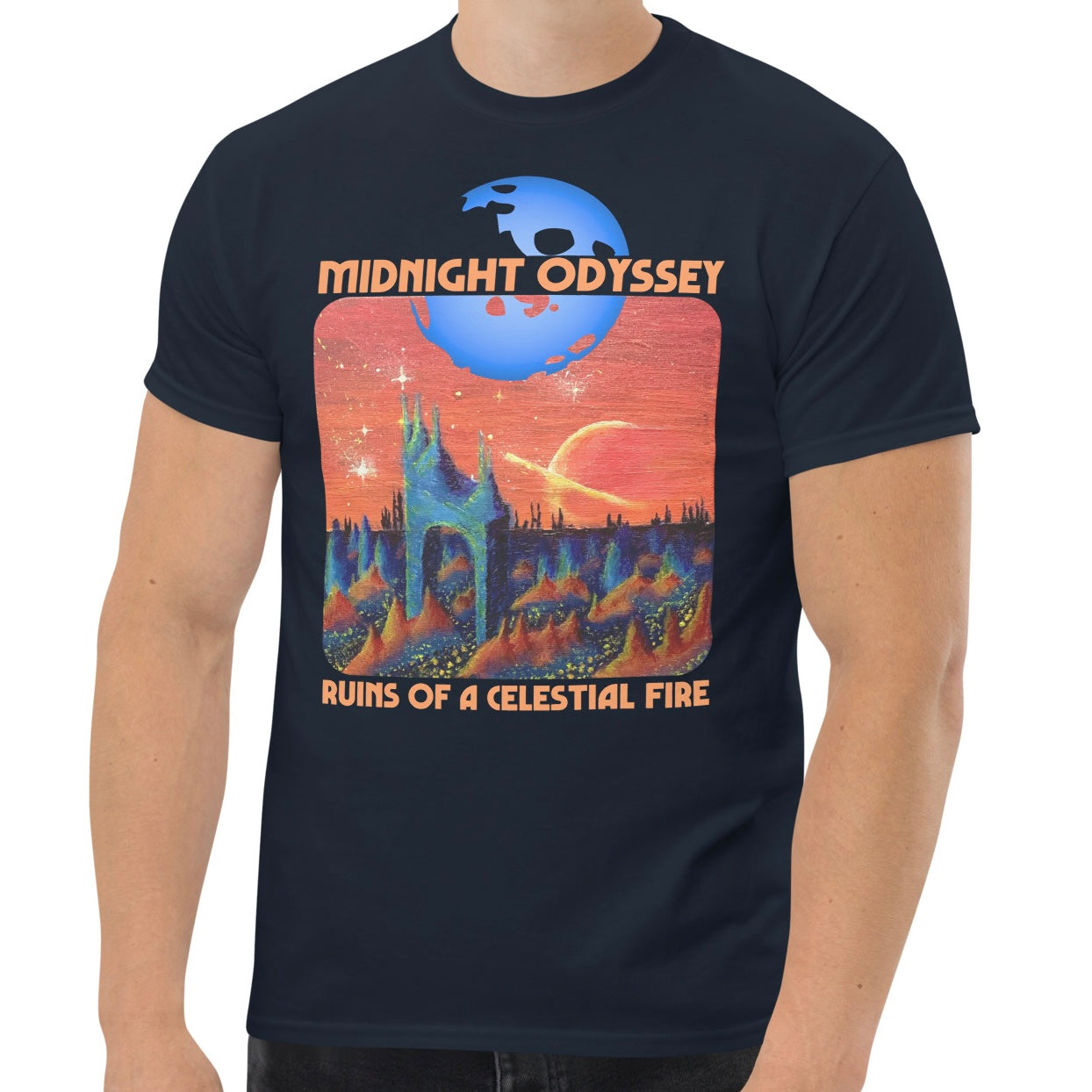 Midnight Odyssey - Space Ambient Series: Ruins of a Celestial Fire T-Shirt