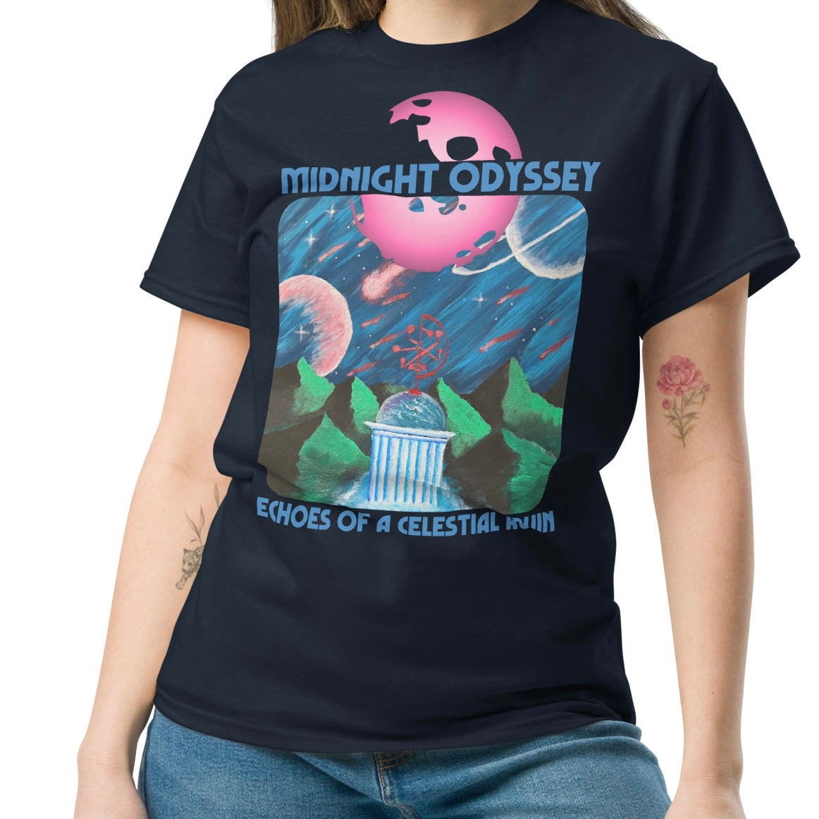 Midnight Odyssey - Space Ambient Series: Echoes of a Celestial Ruin T-Shirt