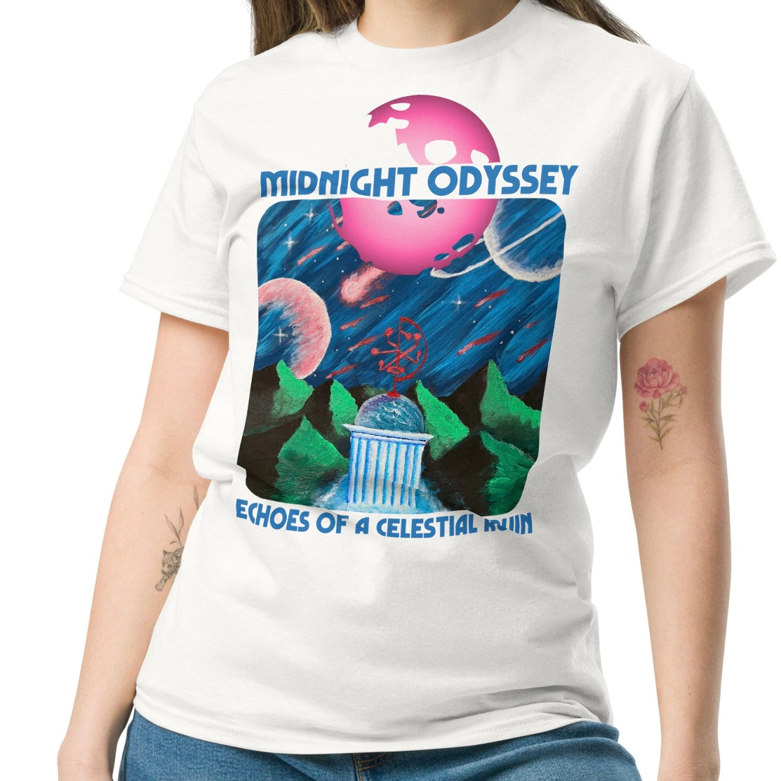 Midnight Odyssey - Space Ambient Series: Echoes of a Celestial Ruin T-Shirt