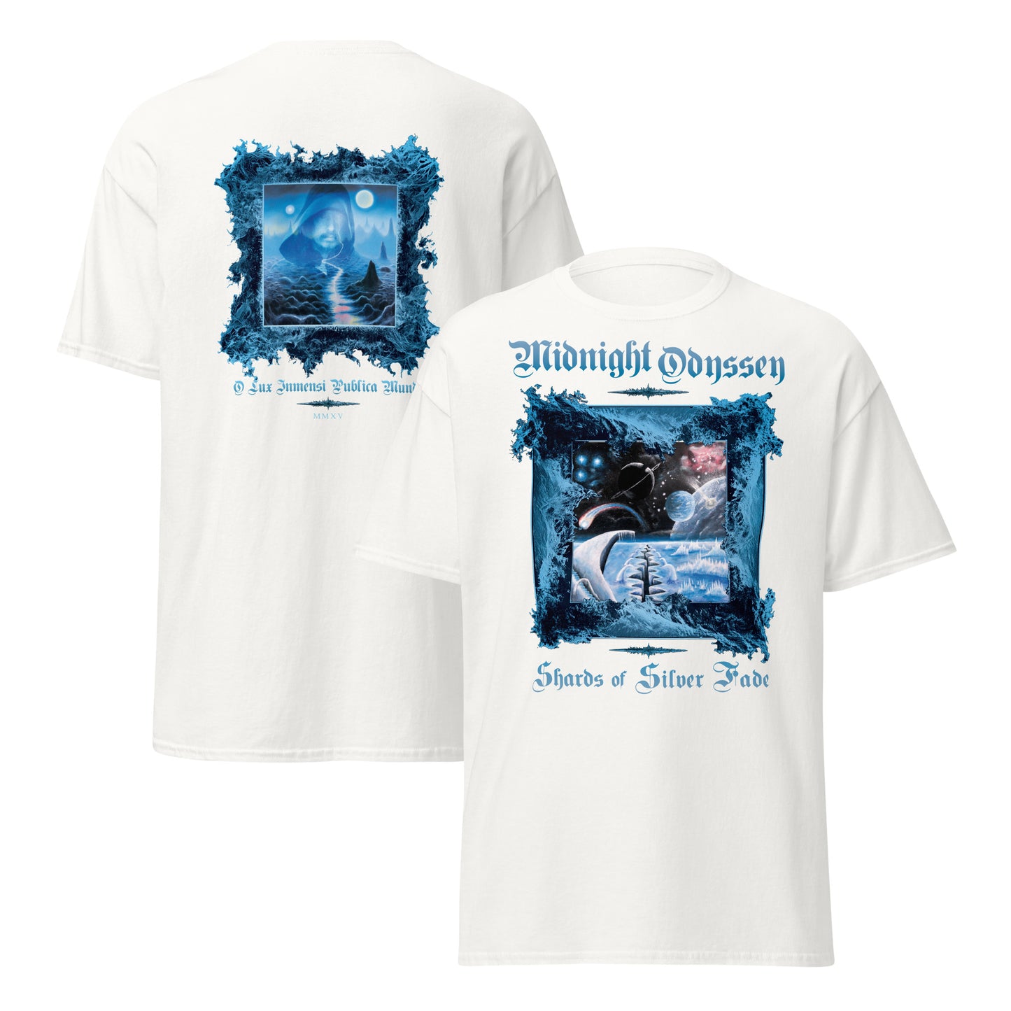 Shards of Silver Fade T-Shirt (Printed Front and Back)