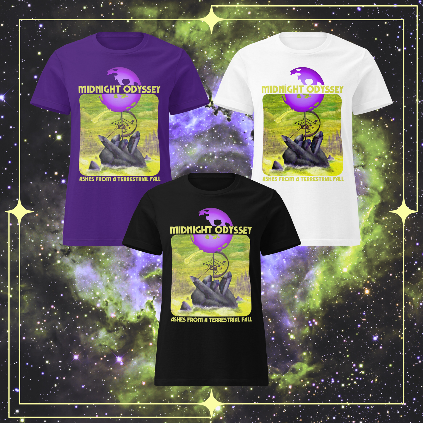 Midnight Odyssey - Space Ambient Series: Ashes from a Terrestrial Fall Women’s Softstyle T-Shirt
