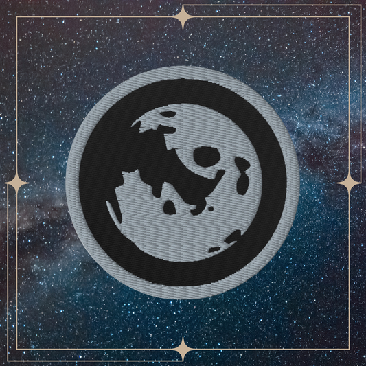 Midnight Odyssey Grey Moon Embroidered Patch