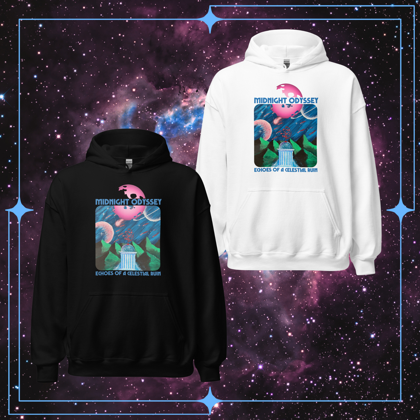 Midnight Odyssey - Space Ambient Series: Echoes of a Celestial Ruin Hoodie