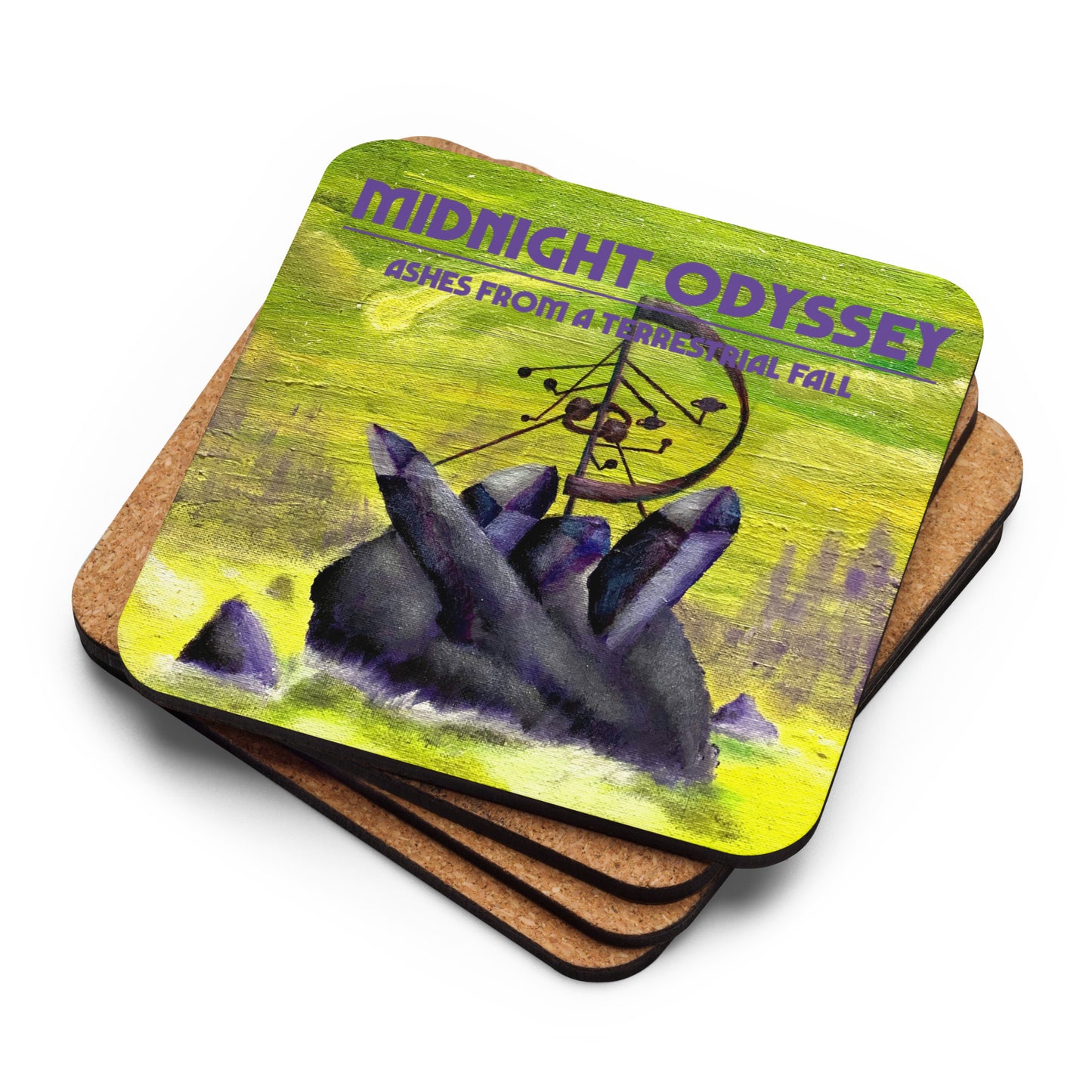 Midnight Odyssey - Space Ambient Series: Ashes from a Terrestrial Fall Cork-Backed Coaster