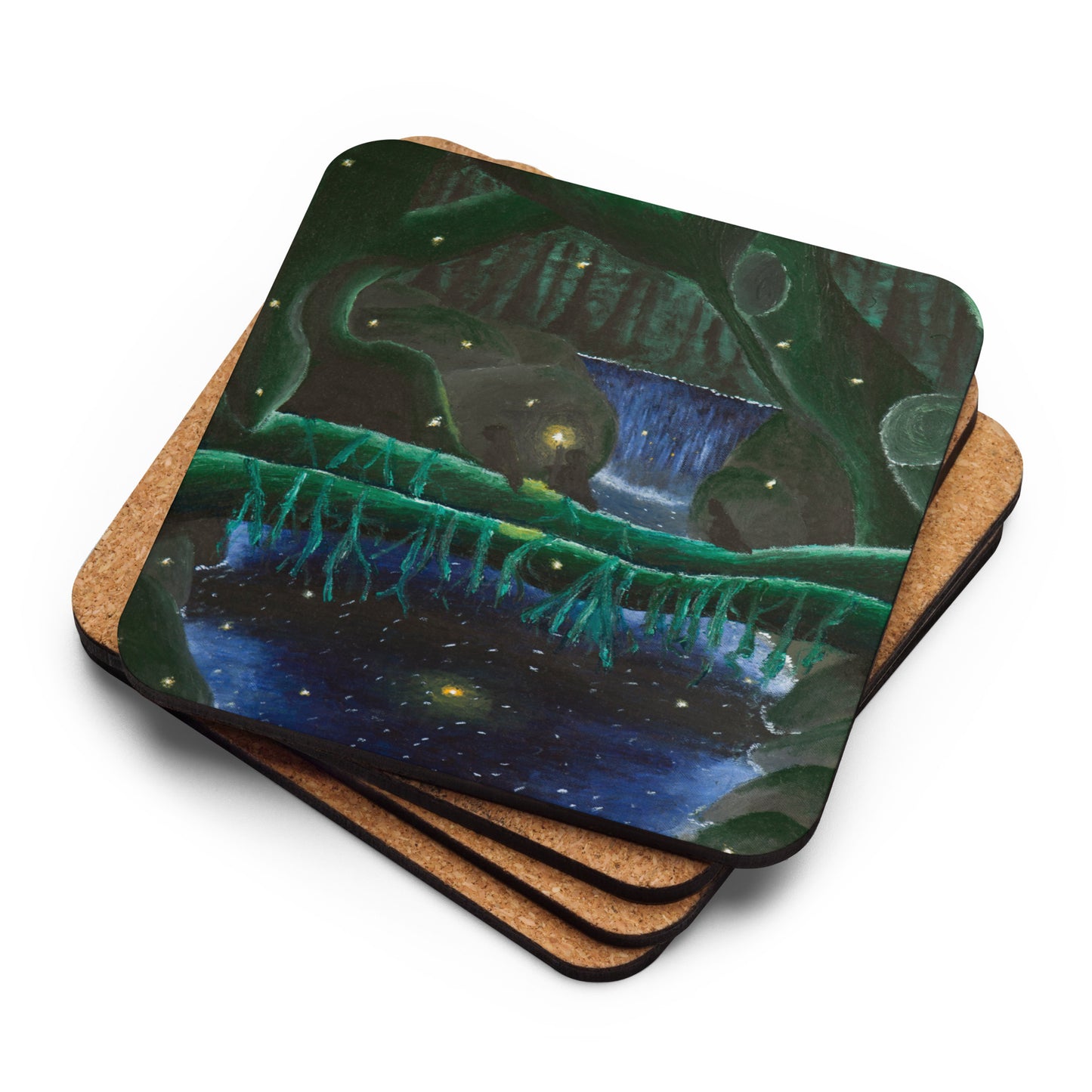 The Forest Mourners Cork-Backed Coaster