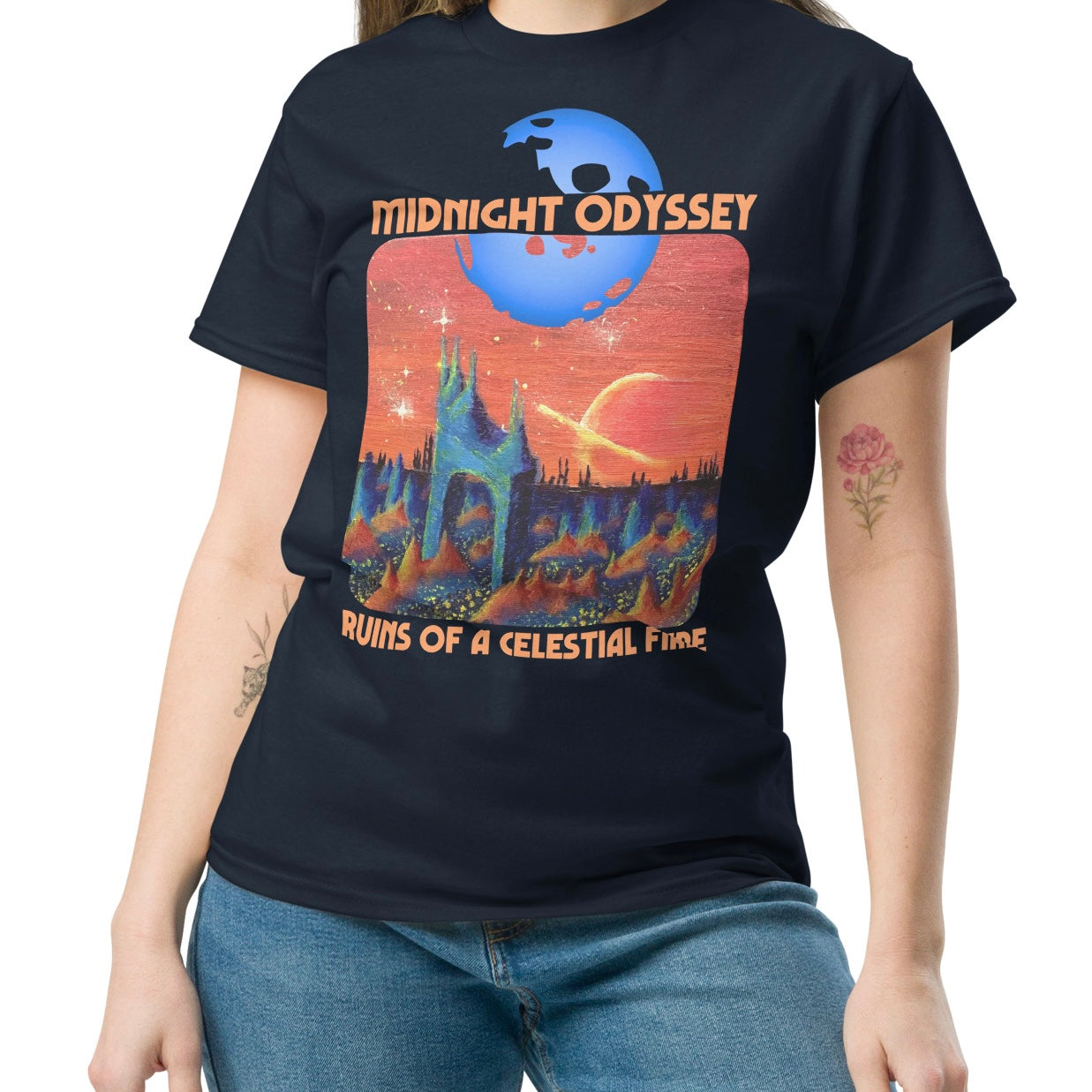 Midnight Odyssey - Space Ambient Series: Ruins of a Celestial Fire T-Shirt